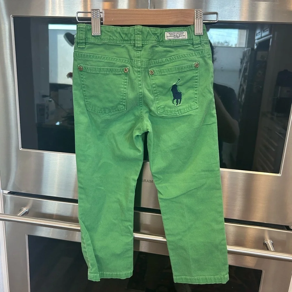 Ralph Lauren Kids' Green Jeans size 6 slight wear GUC